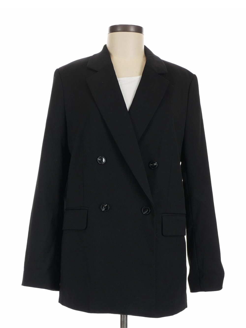 NWT H&M Classic Black Double-Breasted BOYFRIEND BLAZER - size M